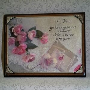 Vintage Romantic Floral Picture Frame with Pink Accents